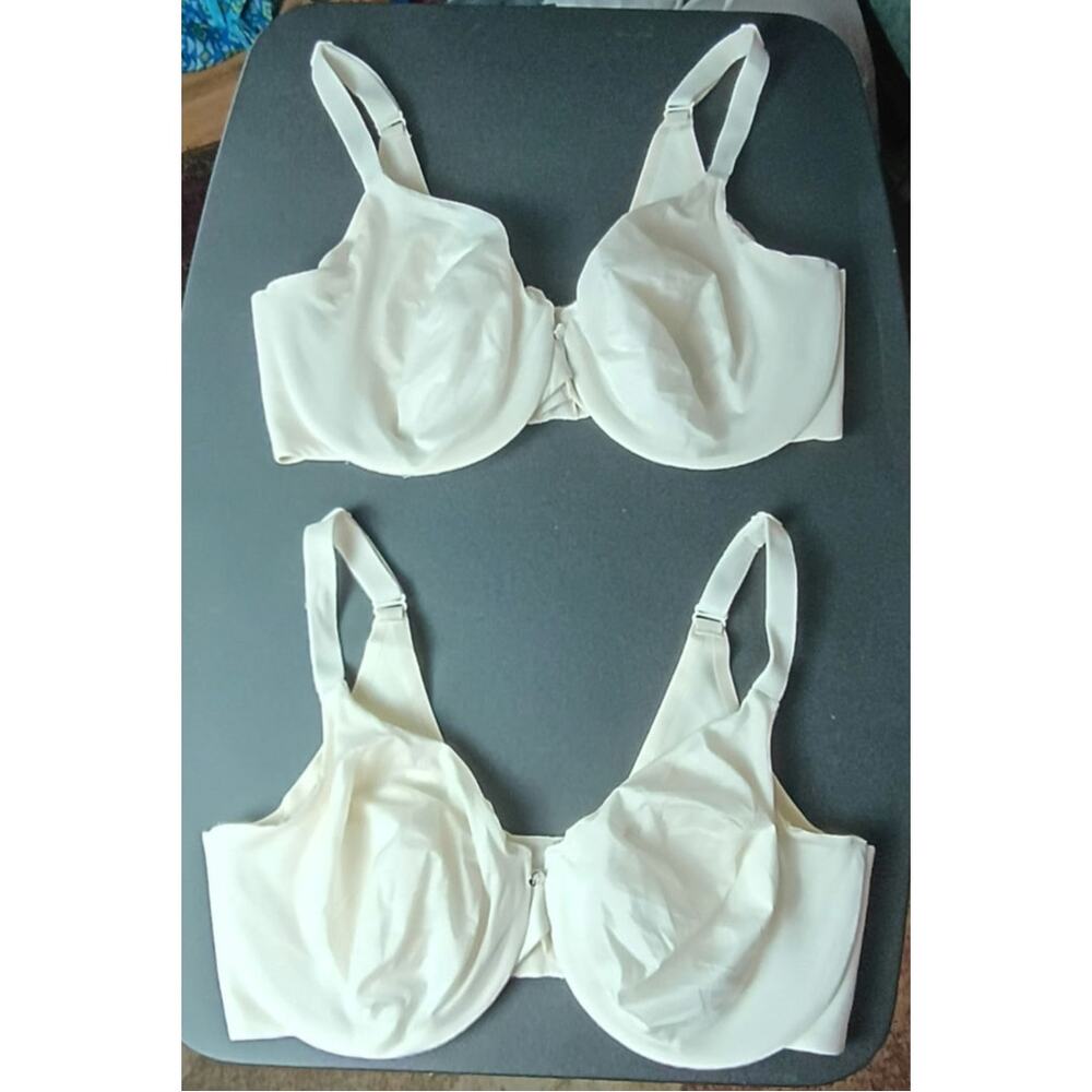 Cacique Lane Bryant 36DDD / 36F White Unlined Underwire Bra, Bundle of 2